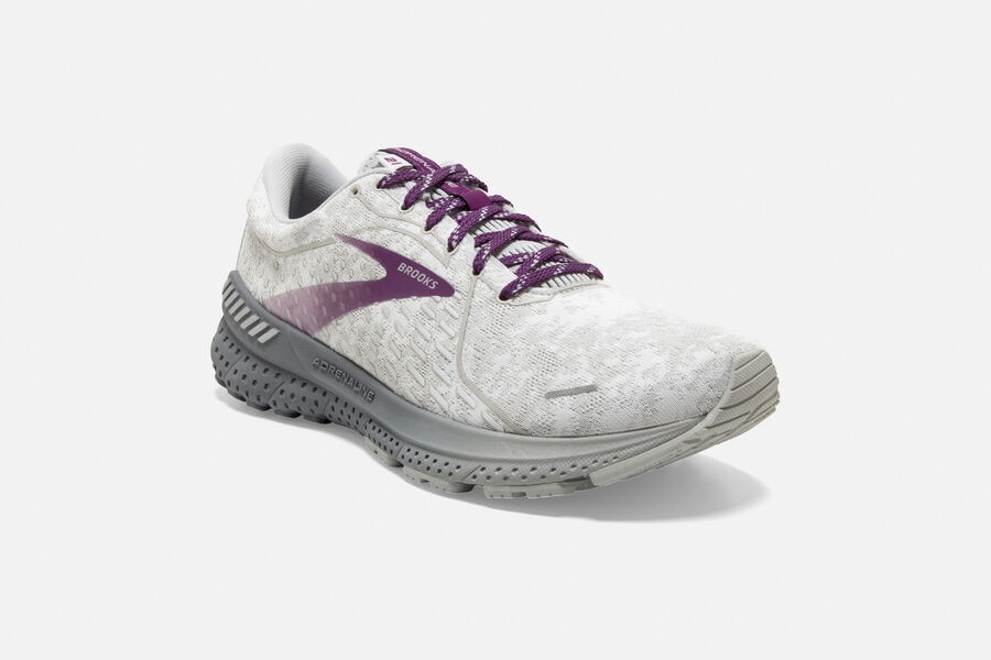 Brooks Adrenaline GTS 21 Road Running Shoes Womens - White/Purple - TACLS-7890